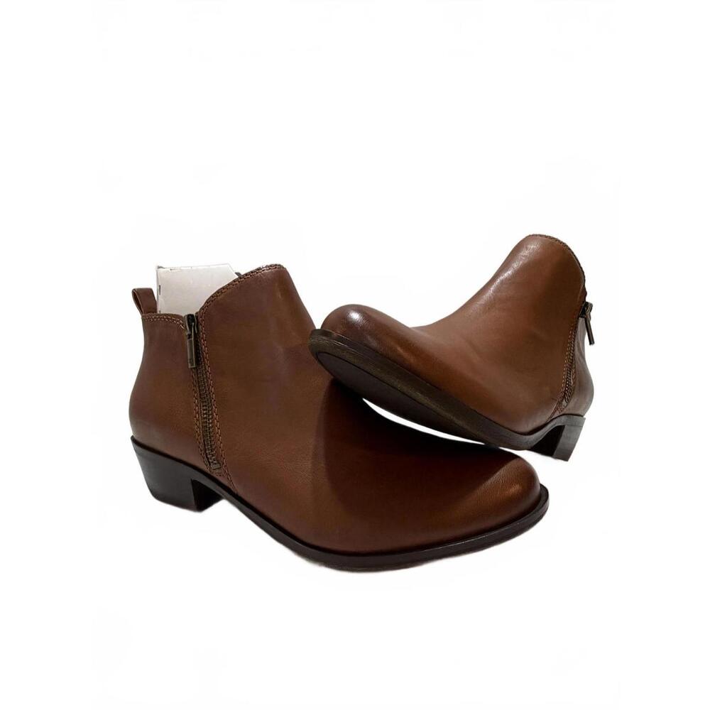 Lucky Brand LK-BASEL Toffee Leather Ankle Boots Size 8.5M